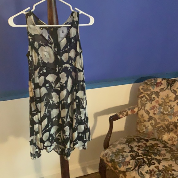 VINTAGE BETSEY JOHNSON SHEER MINI DRESS BLACK & WHITE FLORAL 90s GRUNGE 0 2 4 S - Picture 5 of 10